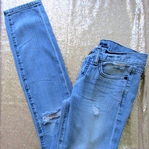 Distressed Bebe skinny and distressed jean size 25
